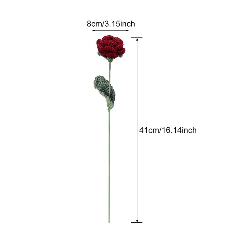 Knitted Red Rose