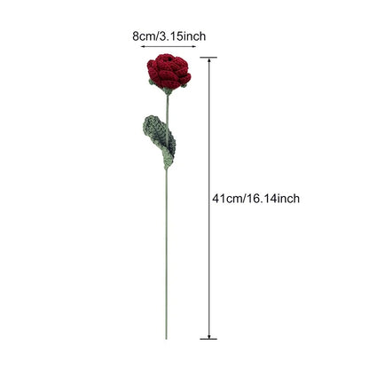 Knitted Red Rose